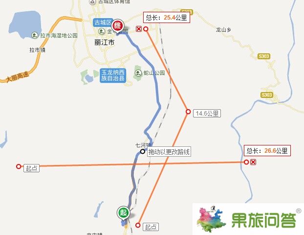麗江機場落地自駕租車，自駕路線圖
