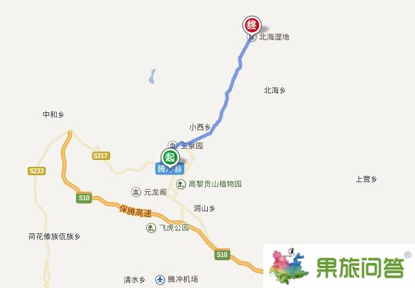 騰沖到北海濕地公園有多少公里?騰沖到北海濕地公園怎么走？