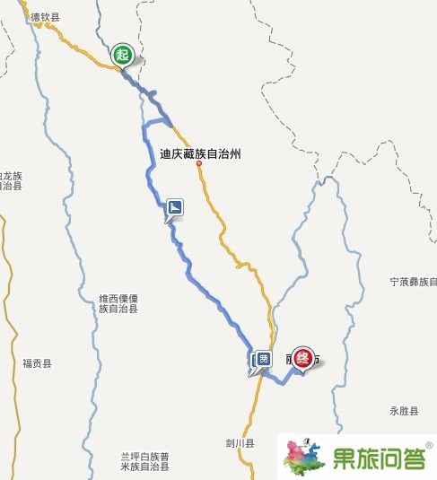 奔子欄到麗江地圖查詢(xún)